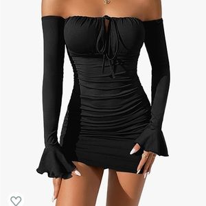 Black Long Sleeved Mini Dress NWT